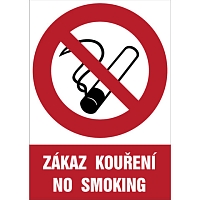 Značka Zákaz kouření – No smoking, samolepicí fólie, 210 × 297 mm